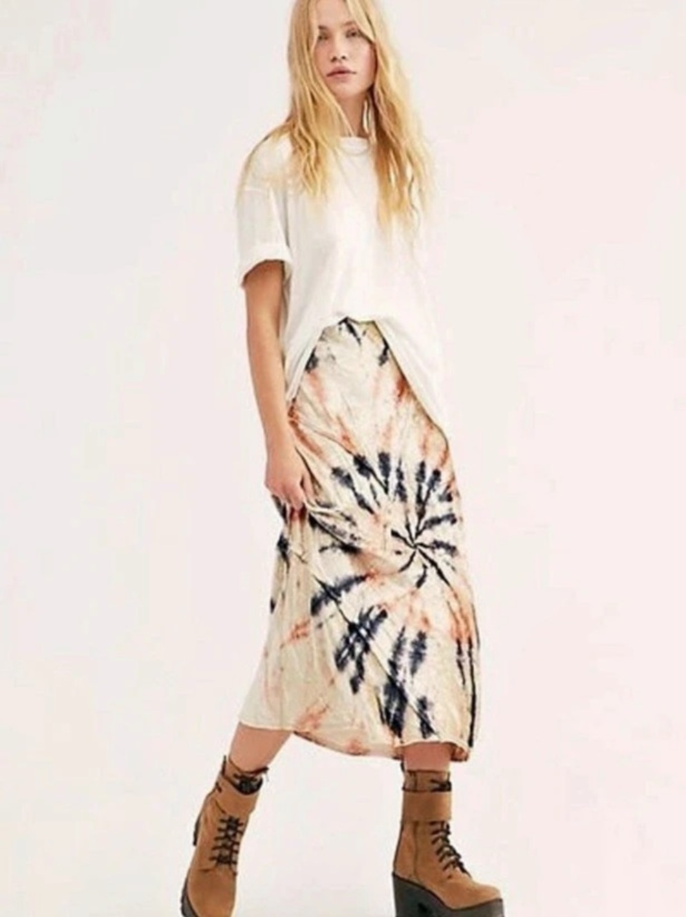 Free People
"Serious Swagger" Tie-Dye Velvet Skirt, specifically in the Firework